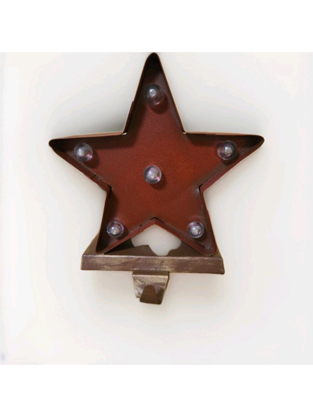 New Glitzhome 7.5in. H Marquee LED Star Stocking Holder RED